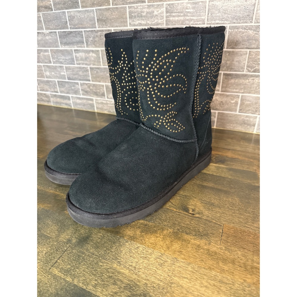 UGG Australia Adelaide Black Suede Studded Boots 1005384 Womens 11